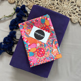 Purple Handloom Cotton Saree With  Geometric Print Blouse